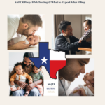 Cover image for the Texas SAPCR Starter Packet, showing parents and children and referencing custody, parenting, and court guidance.