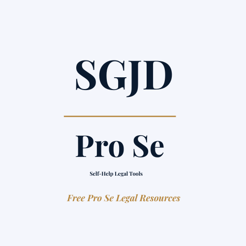 SGJD Pro Se free pro se legal resources and self-help legal tools
