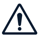 Warning icon indicating important notes and limitations related to a cease and desist letter