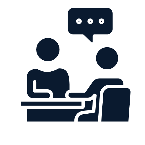 Icon representing a pro se strategy consultation to discuss document drafting options