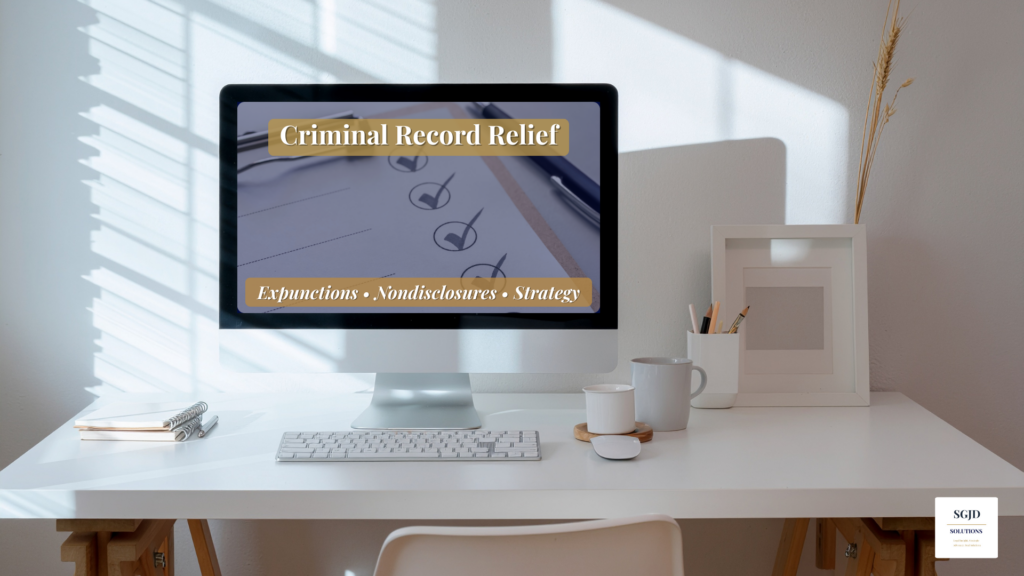Criminal record relief checklist representing expunction and nondisclosure strategy