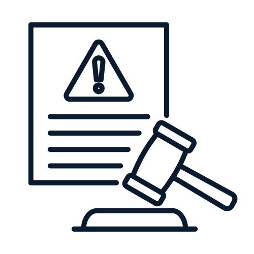 Icon representing legal disputes, appeals, and formal responses to agencies or insurers.