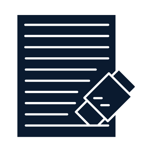 Expunction icon showing a document being erased to represent criminal record clearing under Texas law