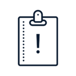 Clipboard icon highlighting important notes and limitations for a pro se document drafting service