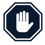 Stop hand icon representing a cease and desist letter demanding that specific conduct stop