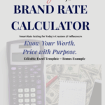 Cover image for the Sista Girl JD Brand Rate Calculator, featuring calculator, cash, and tagline “Know Your Worth. Price with Purpose.”