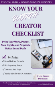 Know Your Worth™ Creator Checklist