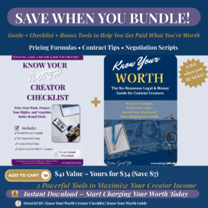 Creator Pricing & Contract Bundle – Know Your Worth™ Guide, Checklist & Bonus Tools