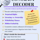 Contract Decoder Cheat Sheet for creators, influencers, and freelancers to spot red flags in brand contracts.