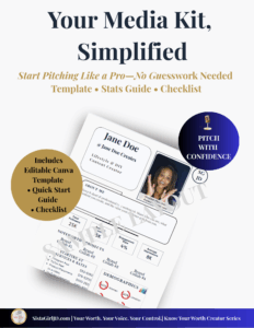 Free editable Canva Media Kit Template cover – beginner-friendly one-page design for creators, influencers, and UGC pitches.