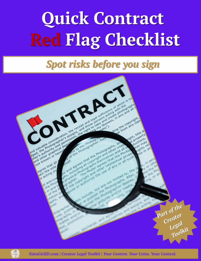Quick Contract Red Flag Checklist cover image – Sista Girl JD