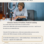 Cover of the Mini Creator CPM Cheat Sheet 2025 showing CPM ranges for Lifestyle, Beauty & Fashion, and Food creators across TikTok, Instagram, YouTube, and Pinterest.