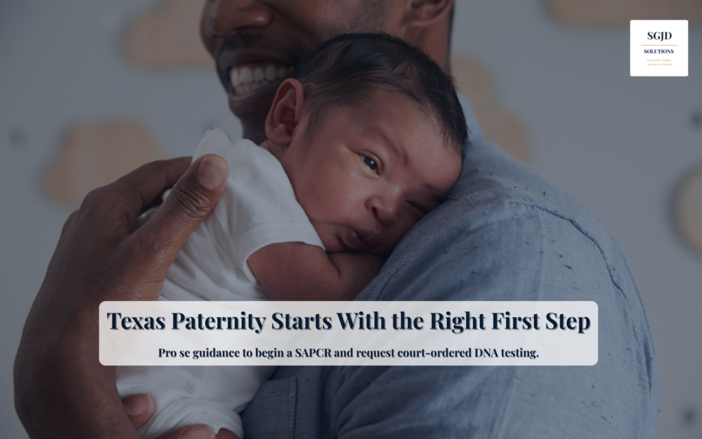 Texas Paternity Starter Pack hero image for SAPCR and court-ordered DNA testing