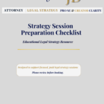 Strategy Session Preparation Checklist cover for legal and creator strategy calls